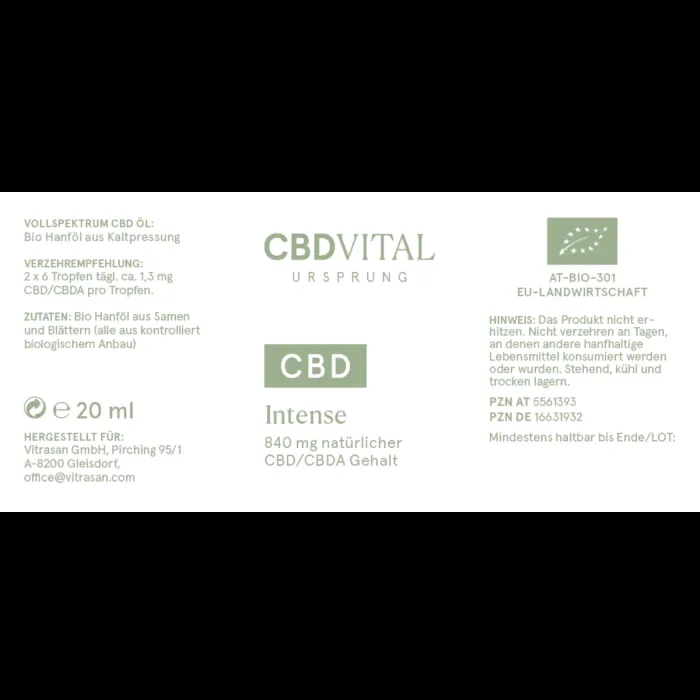 CBD Vollspektrum Öl URSPRUNG Intense