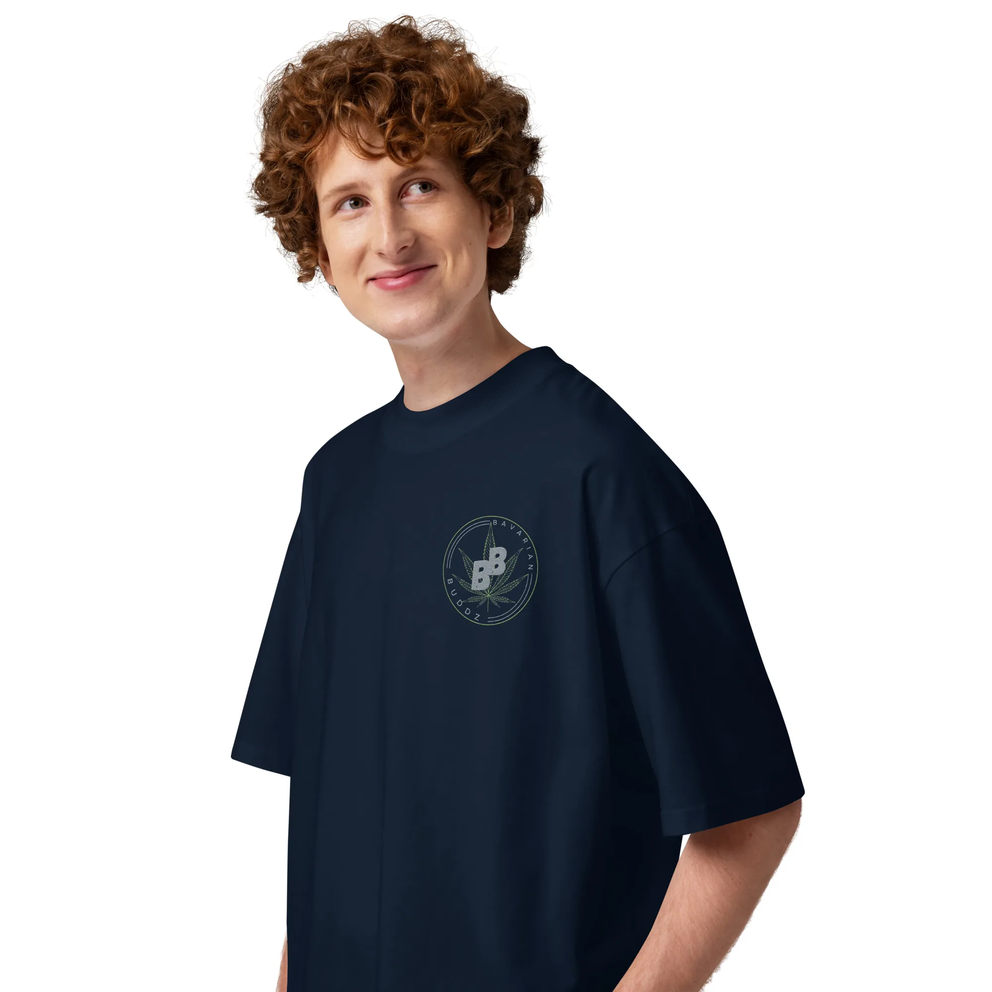 Unisex organic oversized high neck t-shirt