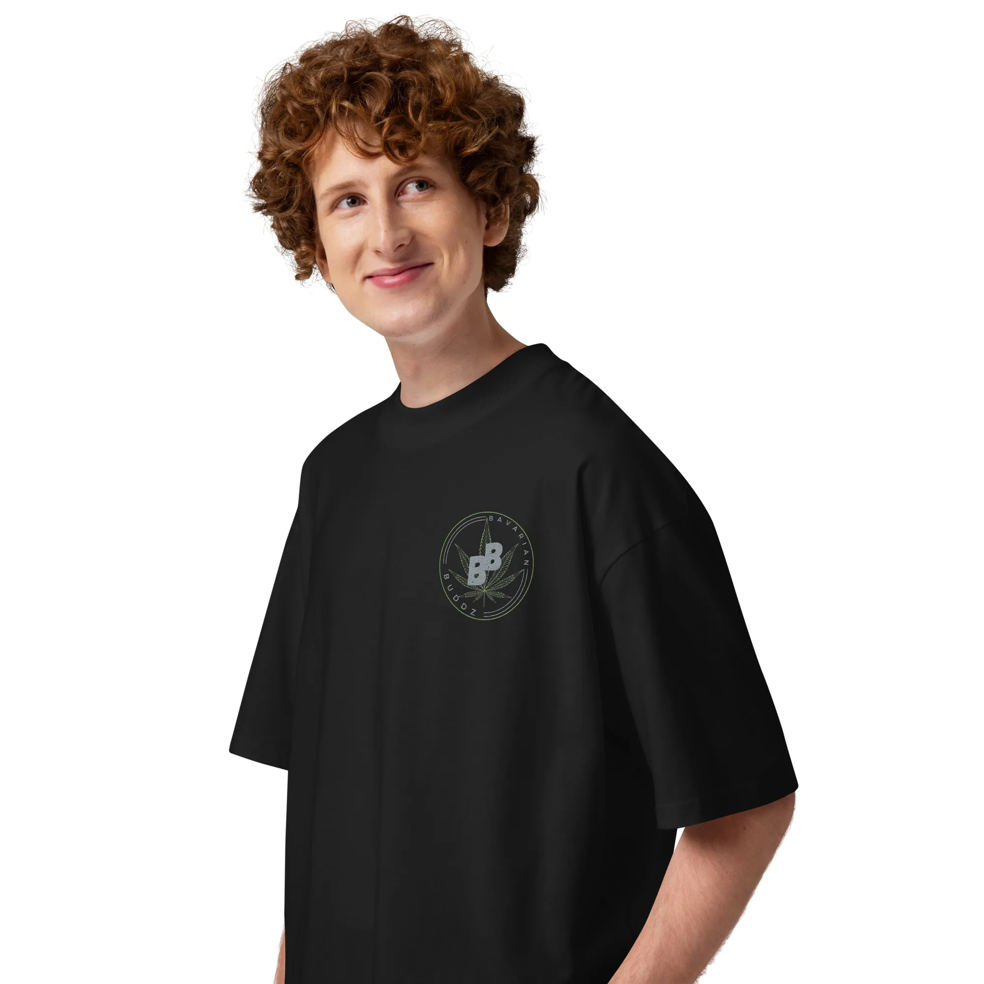 Unisex organic oversized high neck t-shirt