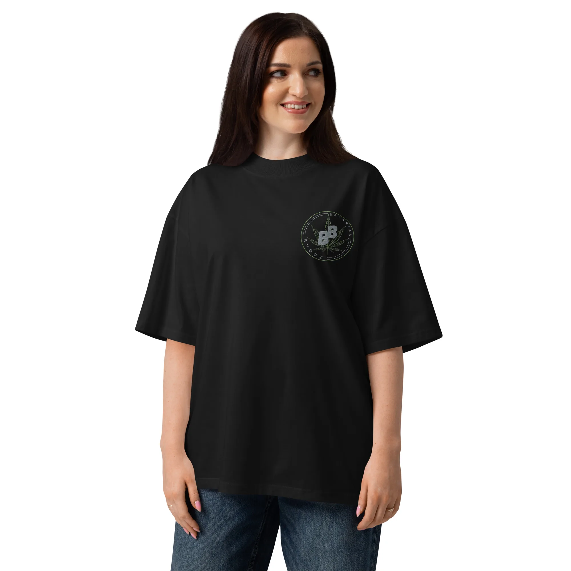 Unisex organic oversized high neck t-shirt