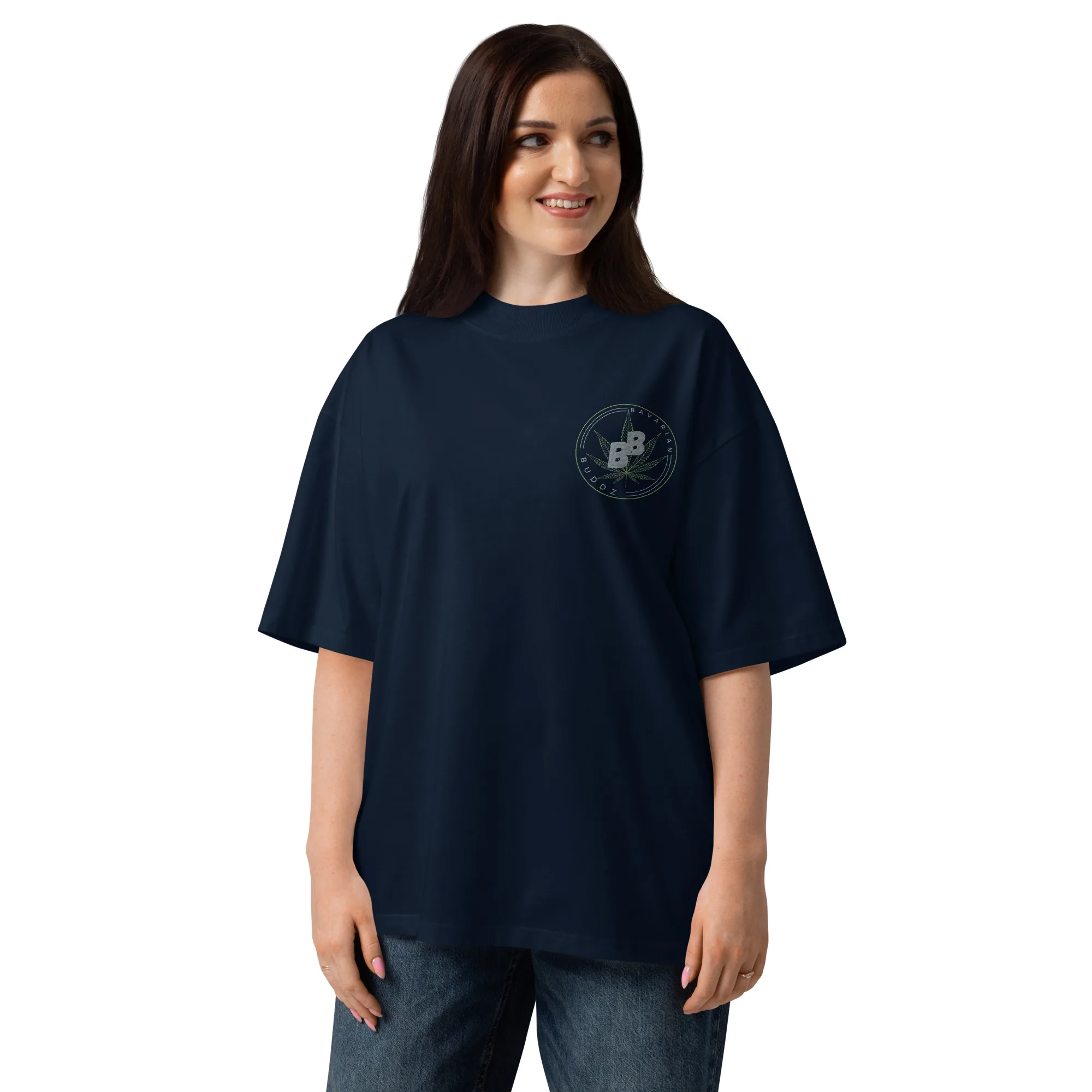 Unisex organic oversized high neck t-shirt
