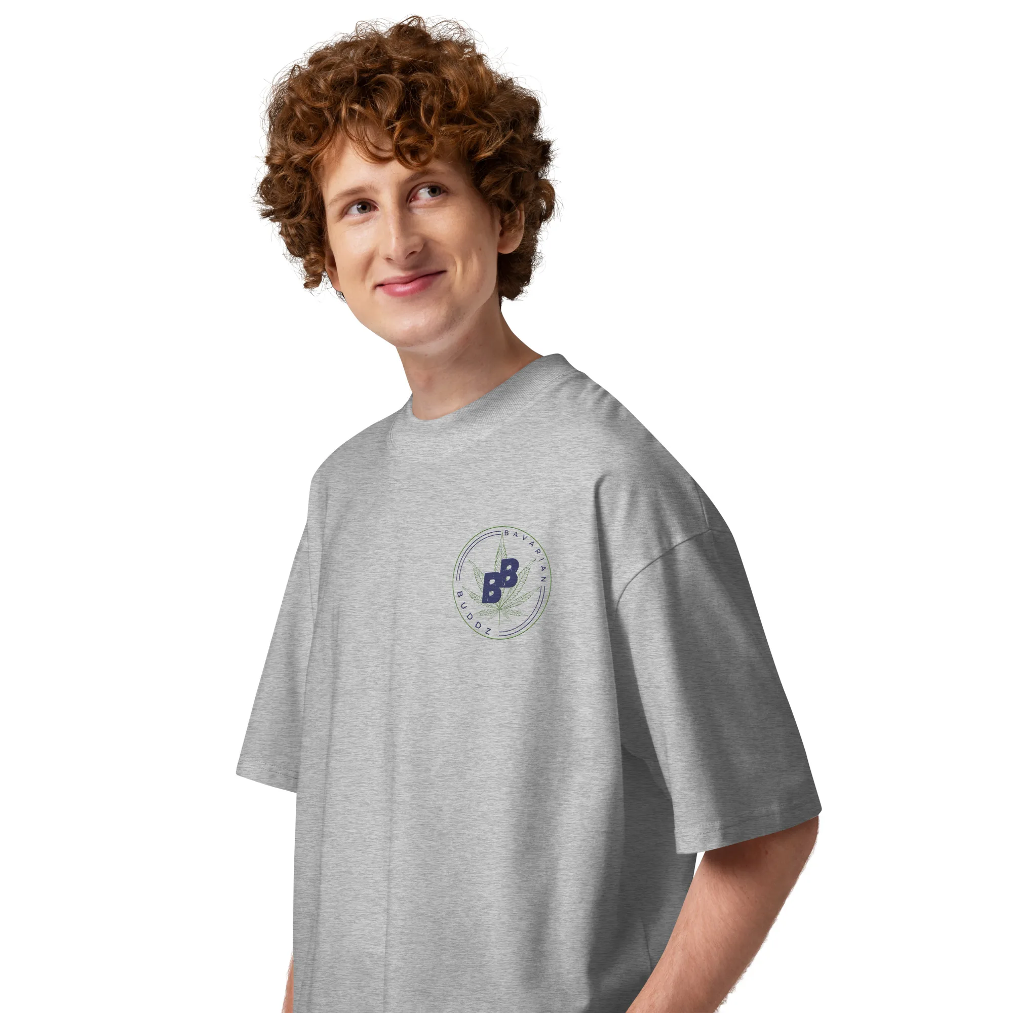 Unisex organic oversized high neck t-shirt