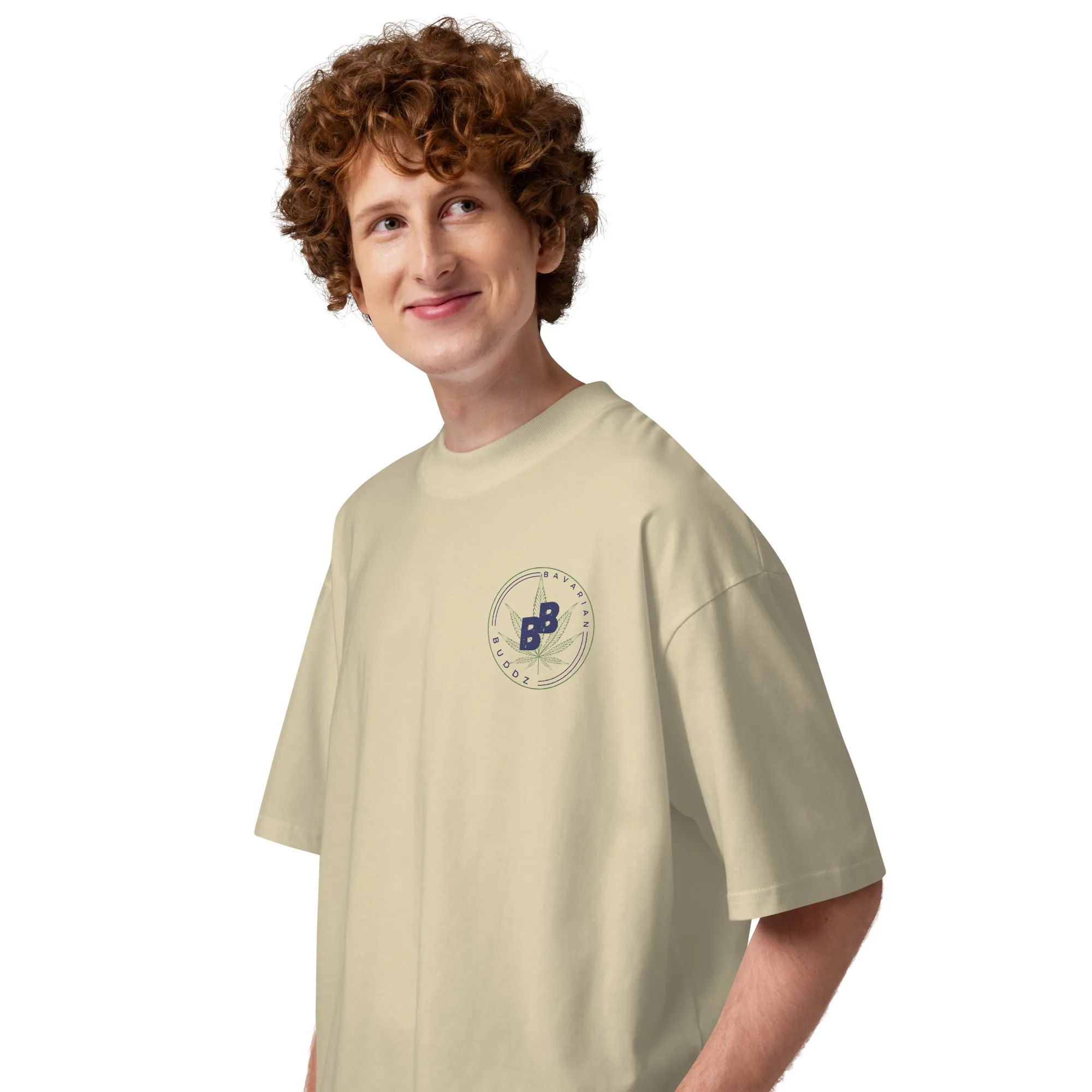 Unisex organic oversized high neck t-shirt
