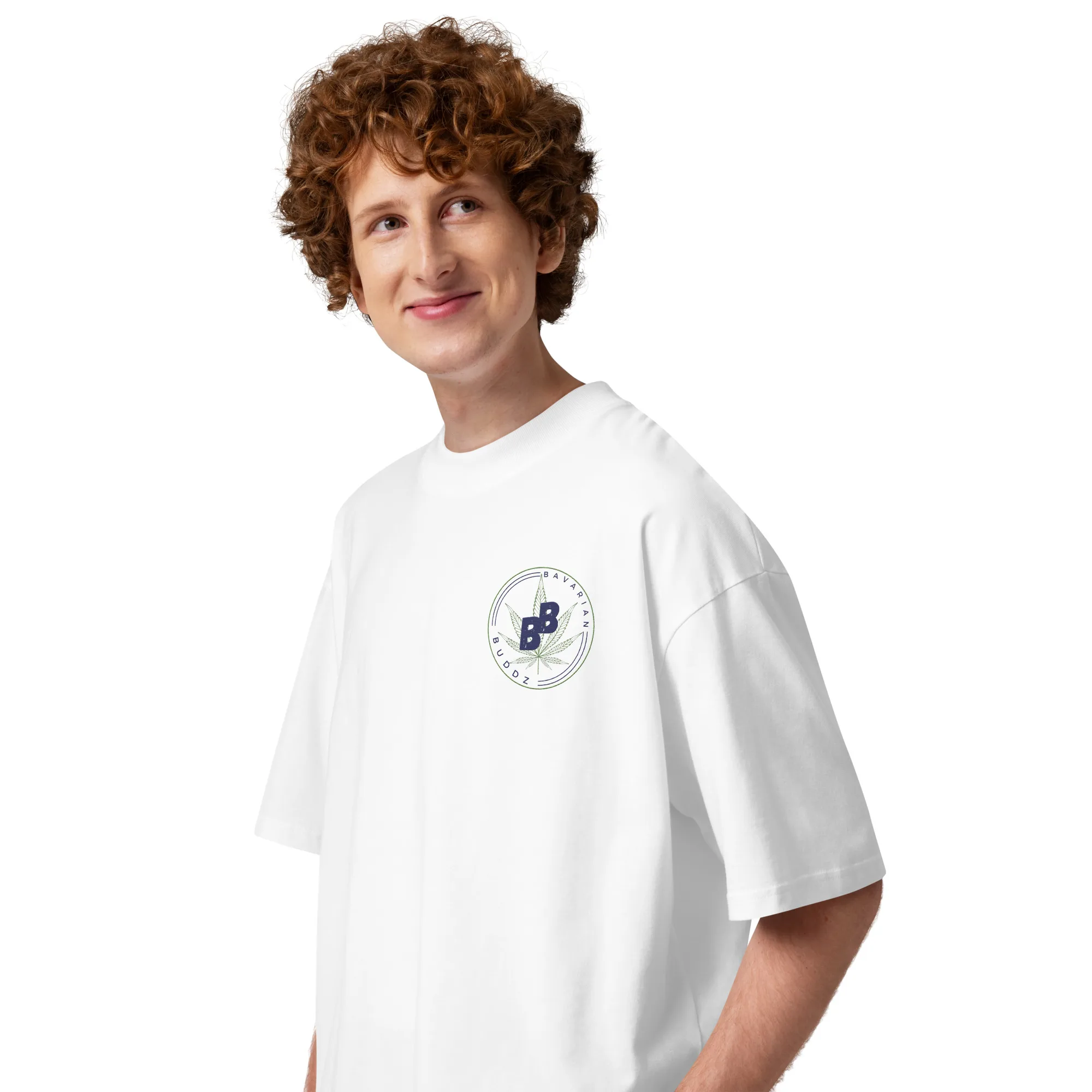 Unisex organic oversized high neck t-shirt