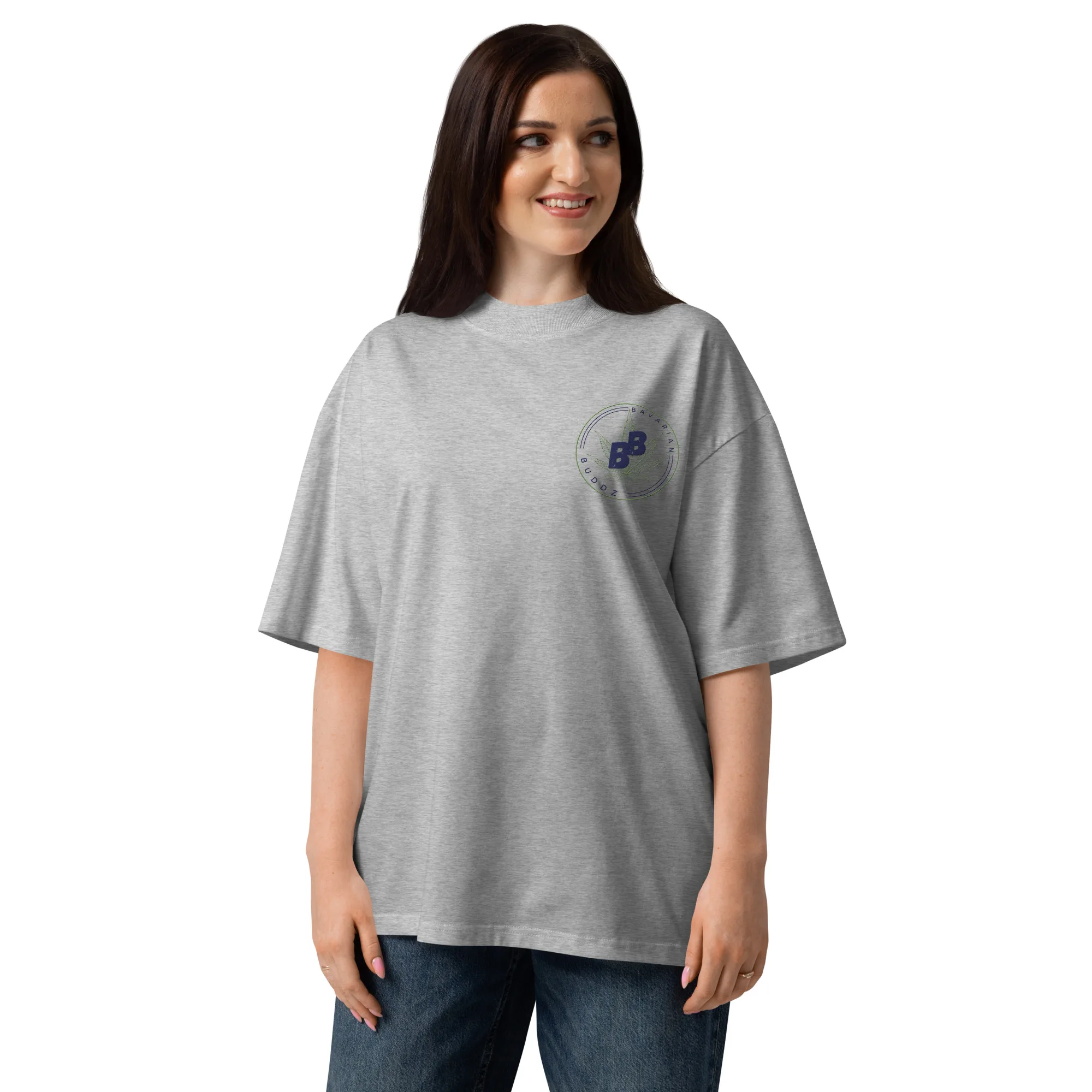 Unisex organic oversized high neck t-shirt
