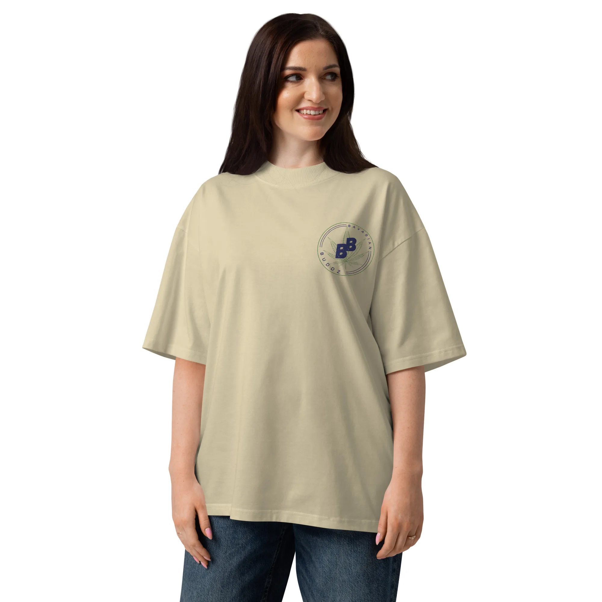 Unisex organic oversized high neck t-shirt