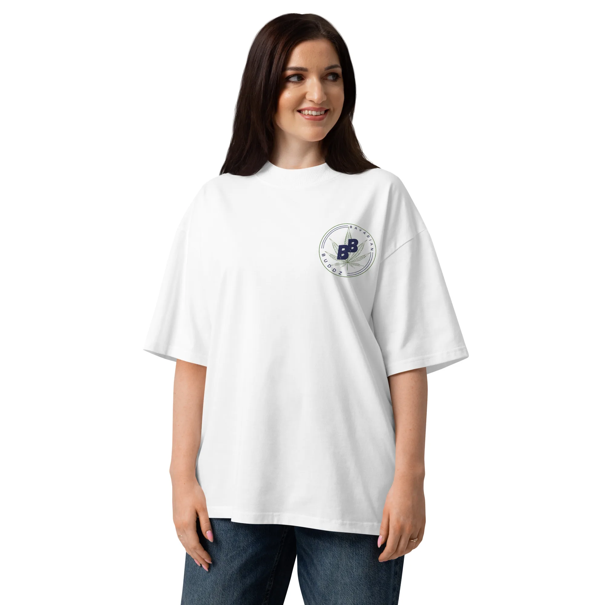 Unisex organic oversized high neck t-shirt